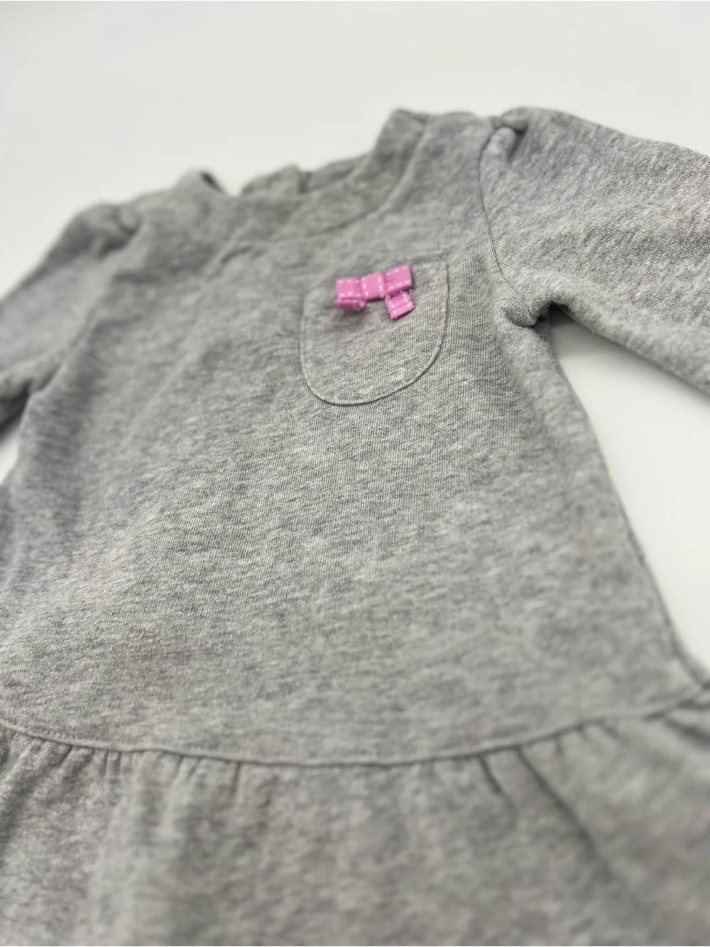 Gymboree Girls Baby 18-24 Months Long Sleeve Gray Warm Shirt With Purple Bow